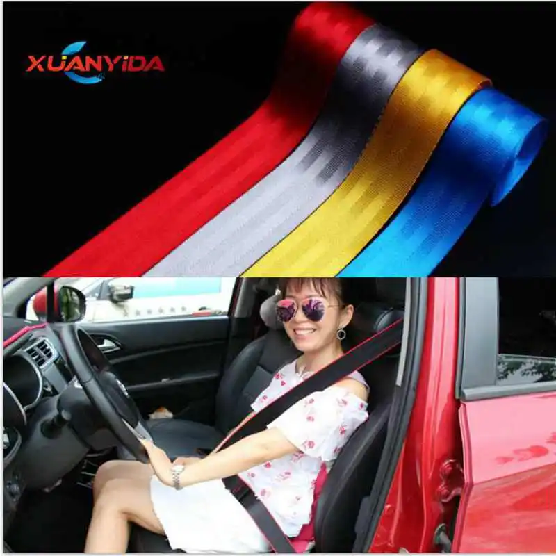 

Auto 3.6 Meters Strengthen Seat Belt Webbing Fabric Racing Car Modified Seat Safety Belts Harness Straps Standard Certified