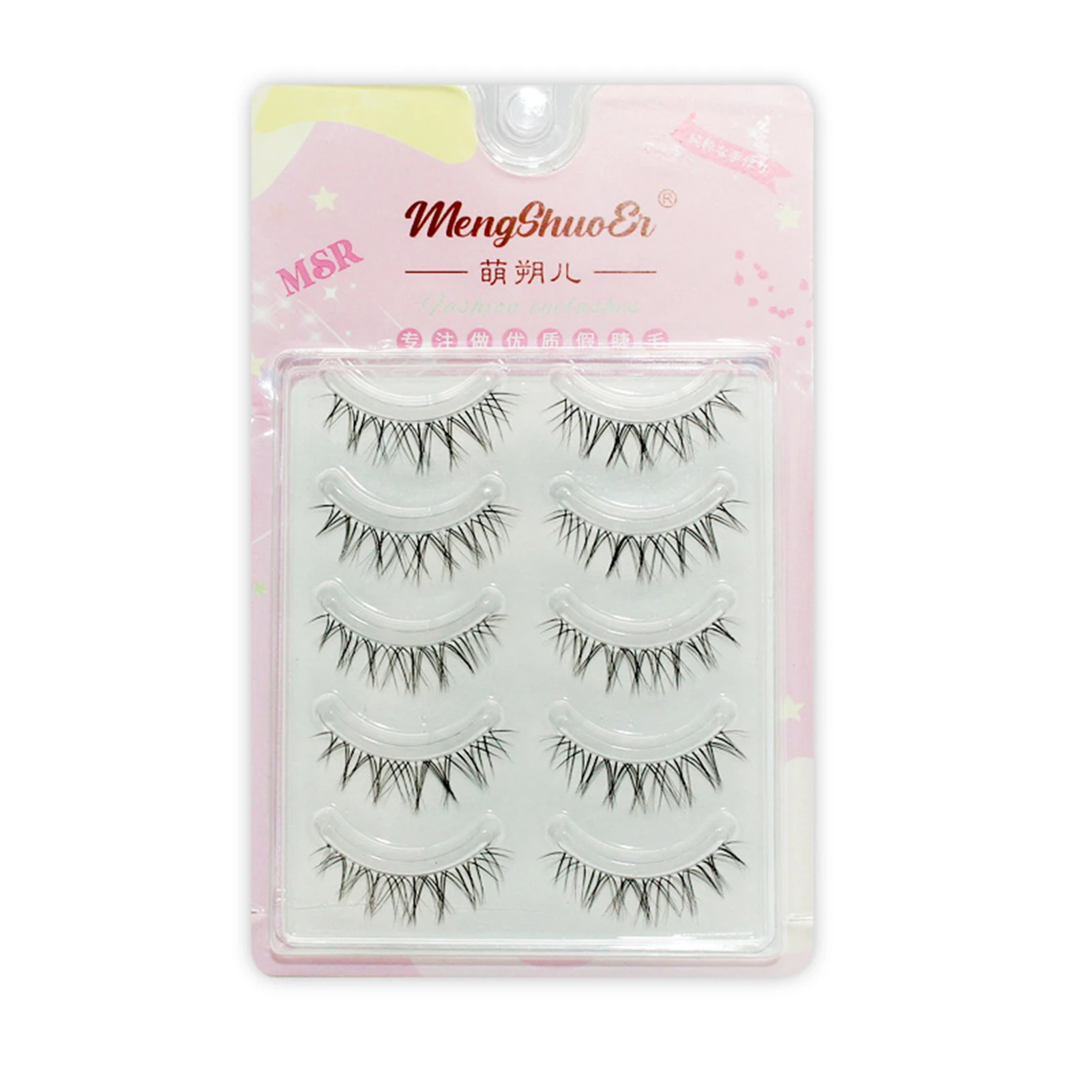 

5 Pairs Realistic Looking Eyelashes Lightweight Slender Fluffy Soft Lashes for Party Cosplay Performance Makeup MH88
