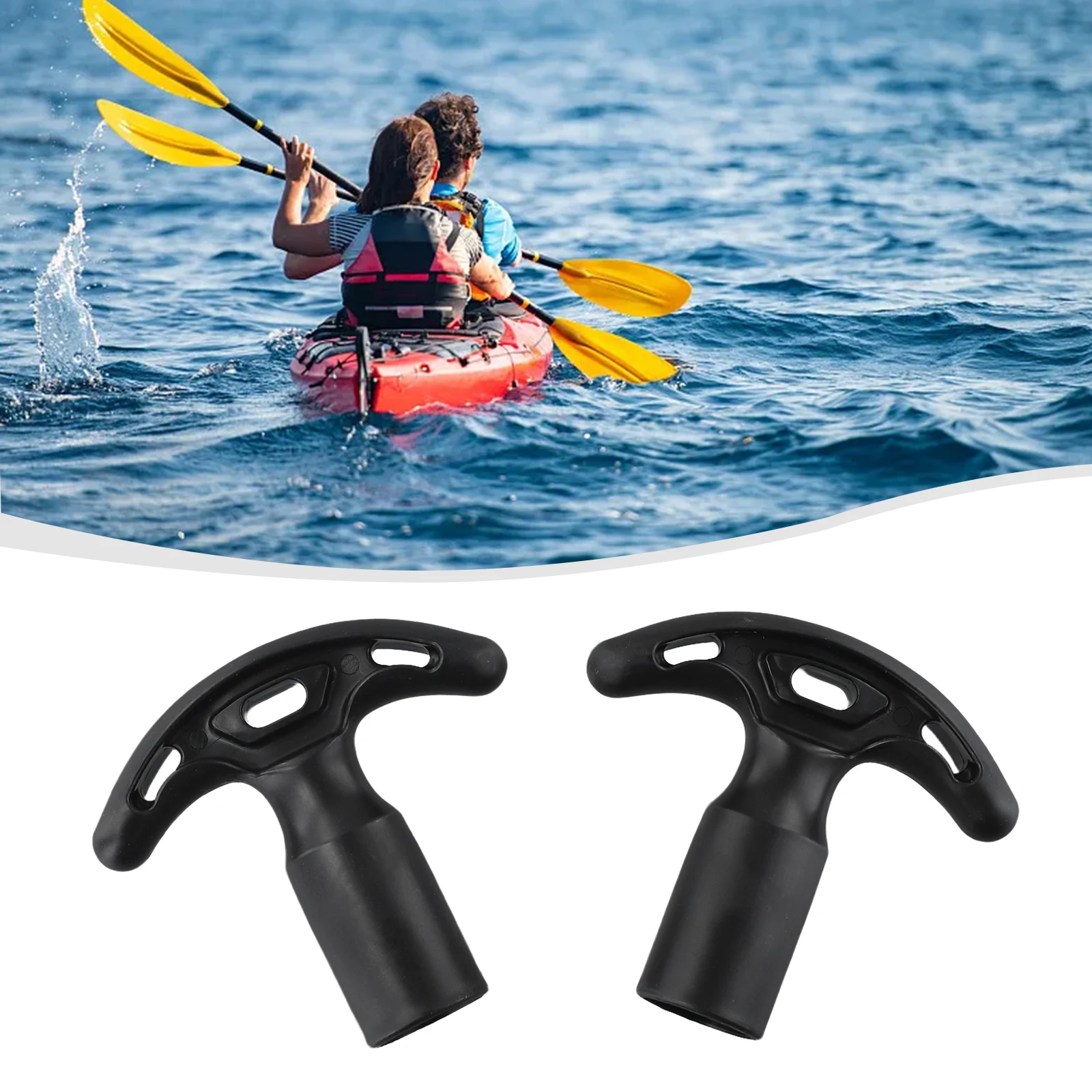 

Brand New Paddle Handles Surfboard Grip 10 X11.2cm 28mm Diameter 2PC Accessories Aluminum Tube Black PP Plastic