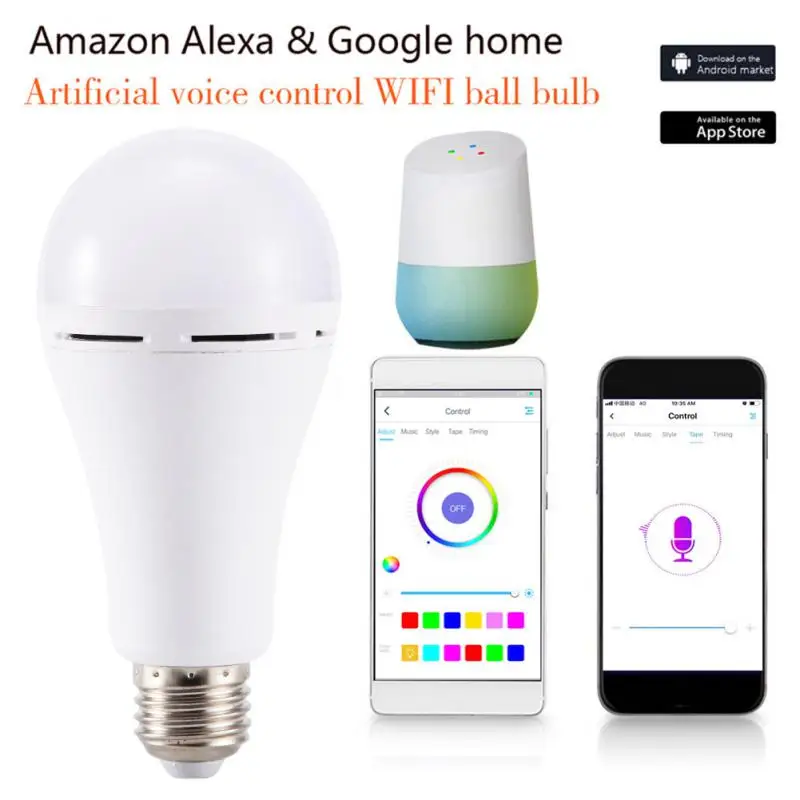 

E27 B22 E26 WIFI Smart Led Bulb Light Bulb 7W RGBW Color Changing Dimming Lamp Wi-Fi 2.4GHz Support Alexa Amazon Google Home