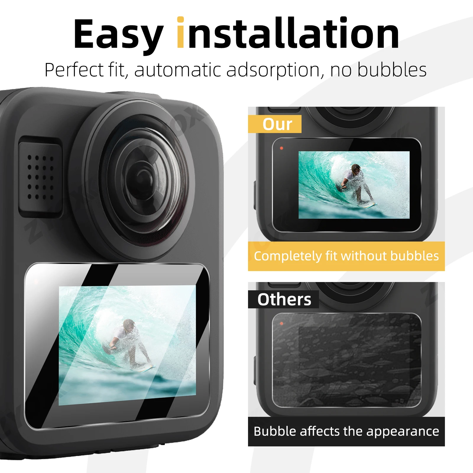 Фото Защитная пленка для экрана GoPro MAX 2, HD прозрачная защитная пленка из закаленного стекла с защитой от царапин и отпечатков пальцев для аксессуаров MAX2 №4