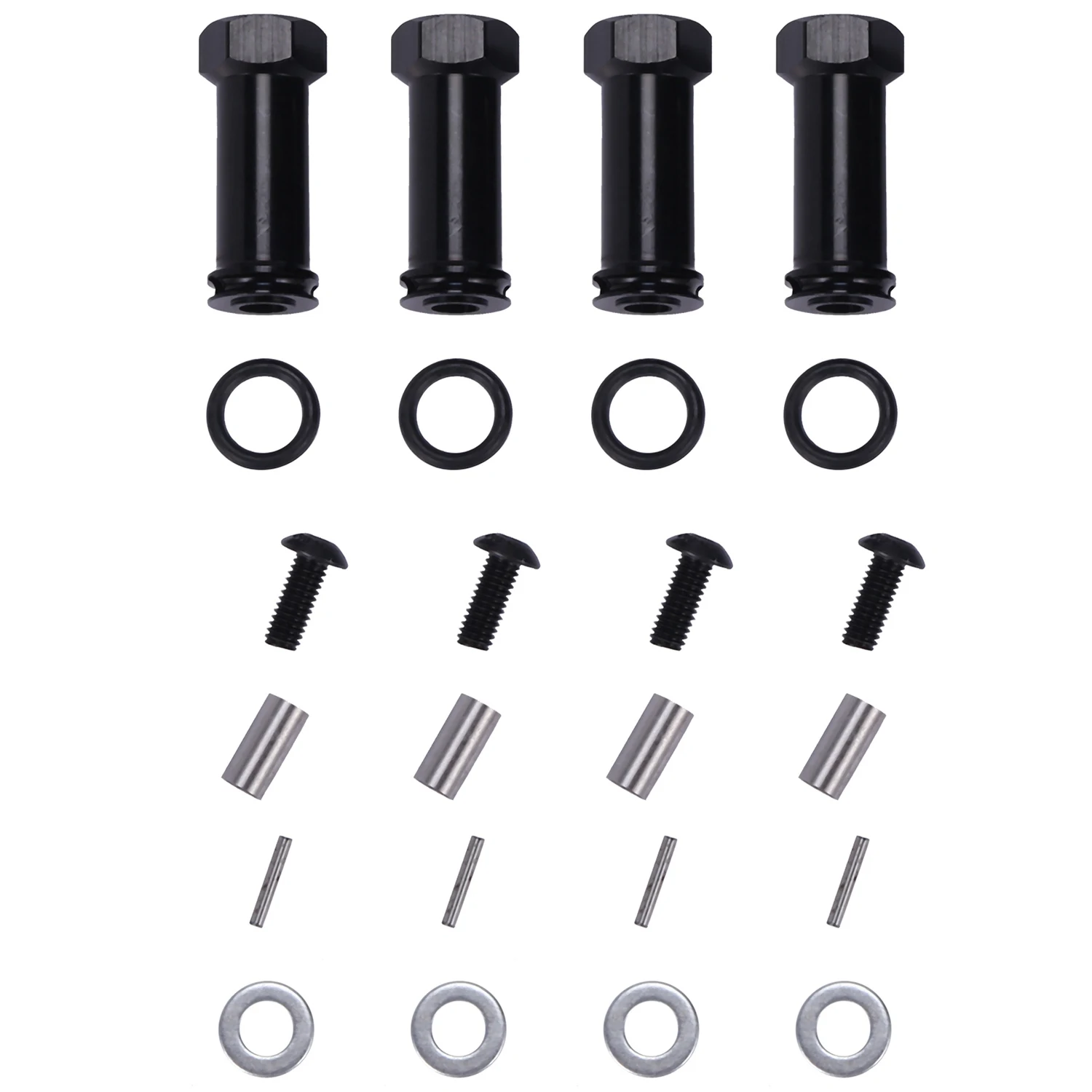 

12Mm Aluminum Wheel Hex Adapters Long 29Mm Extension RC Car Conversion Parts for 1/12 Wltoys 12428 12423 Black