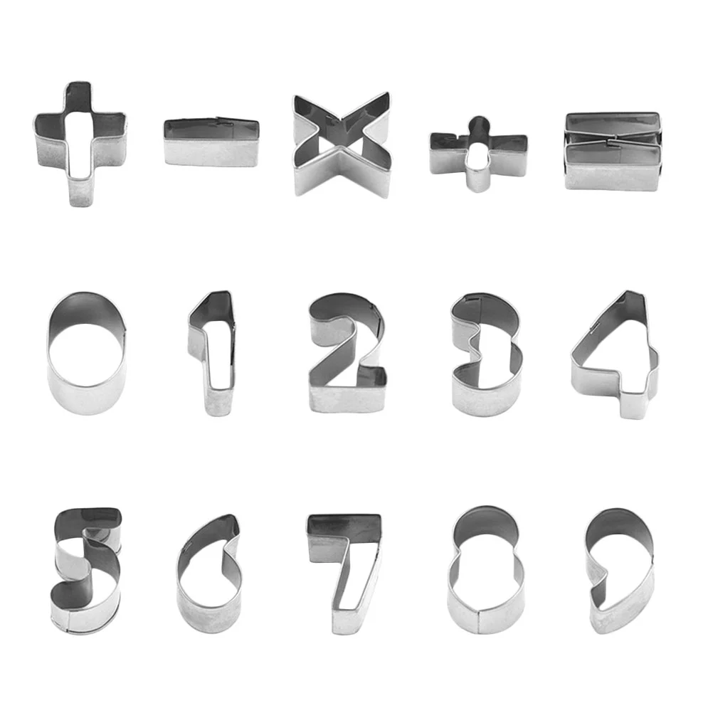 

15pcs Number Shape Cookie Molds Stainless Steel Cookie Biscuit DIY Cutters Baking Molds