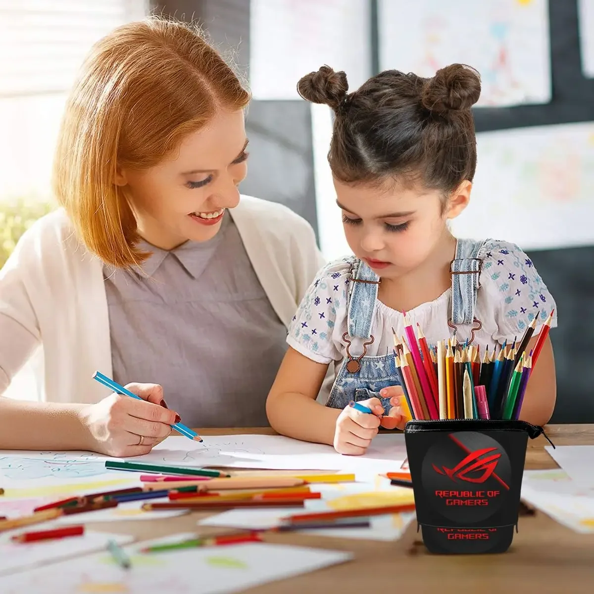 Двусторонний пенал Asus Rog Strix Log для детей, школьный пенал-коробка, сумка для канцелярских принадлежностей, органайзер для ручек (art.: 3920da4e5f3ef) - 3920da4e5f3ef