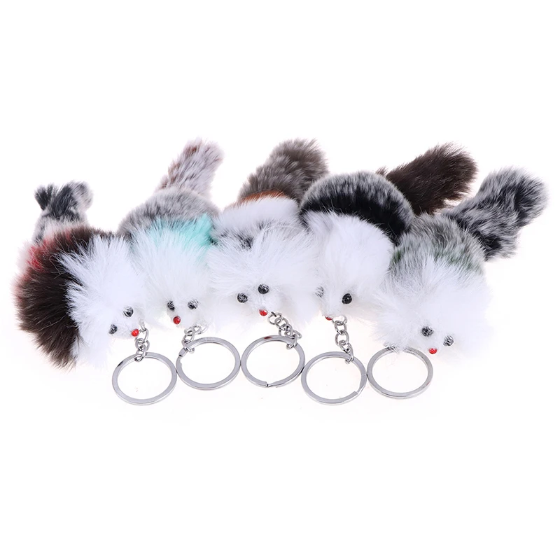 

Cute Fur Little Fox Charm Mobile Phone Keychain Stuffed Animal Key Chains Ring Auto For Women Girls Plush Keychains 2022