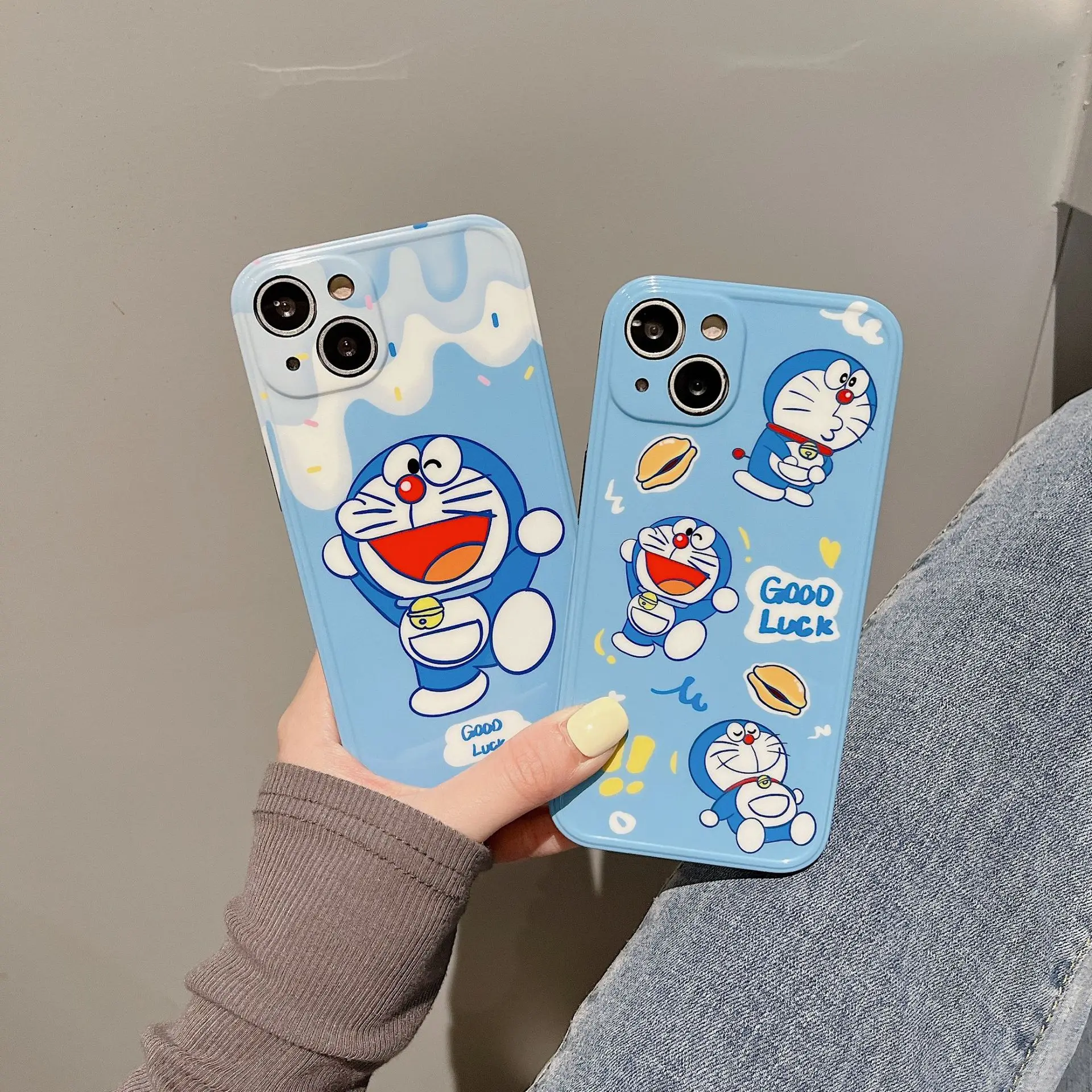 

Cute Ice Cream Robot Cat Phone Case Cover for IPhone 7 8 Plus 11 12 13 Pro X XR XS Max Shockproof Case for IPhone 13 Cases