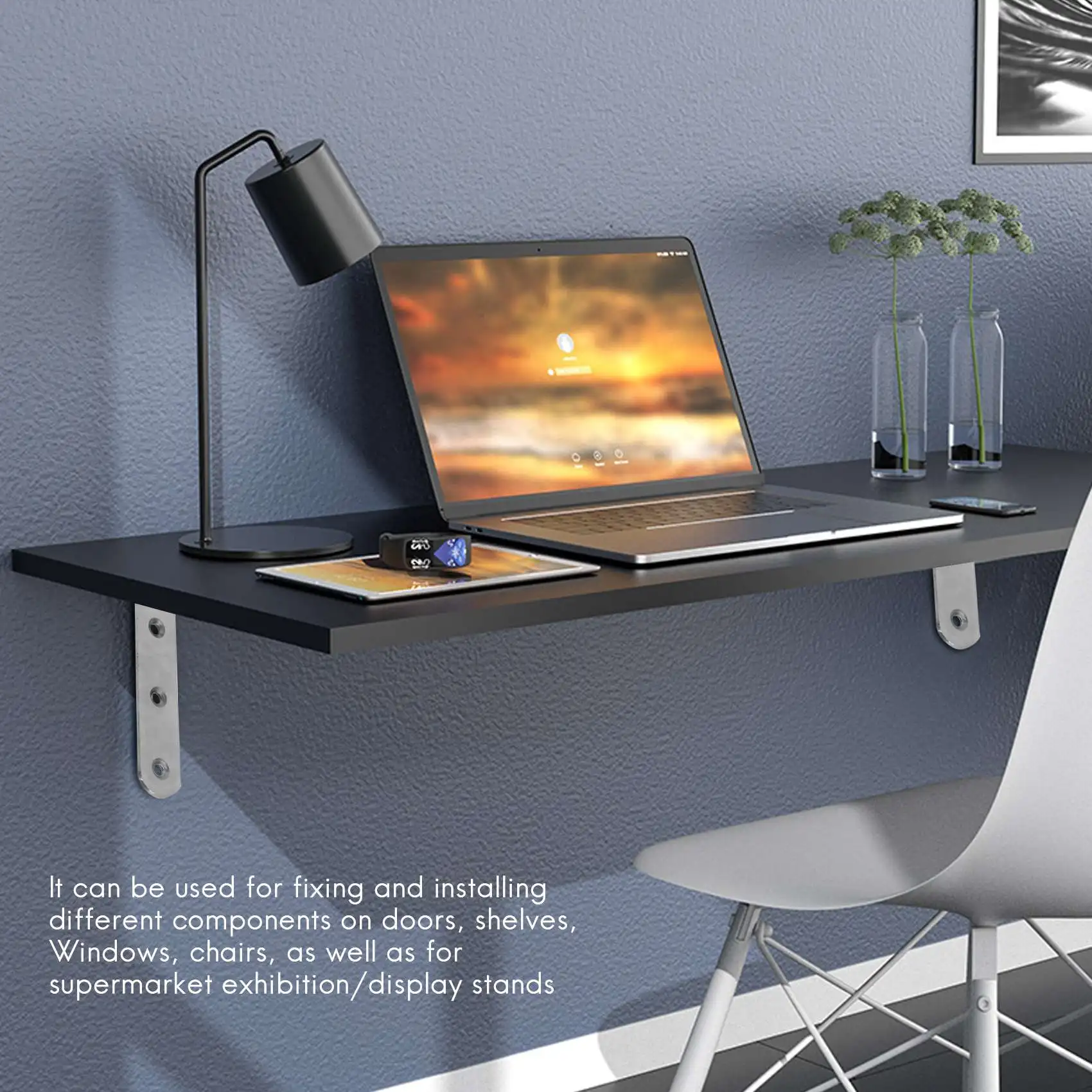 125x75 мм L-образный угловой кронштейн для полки из нержавеющей стали