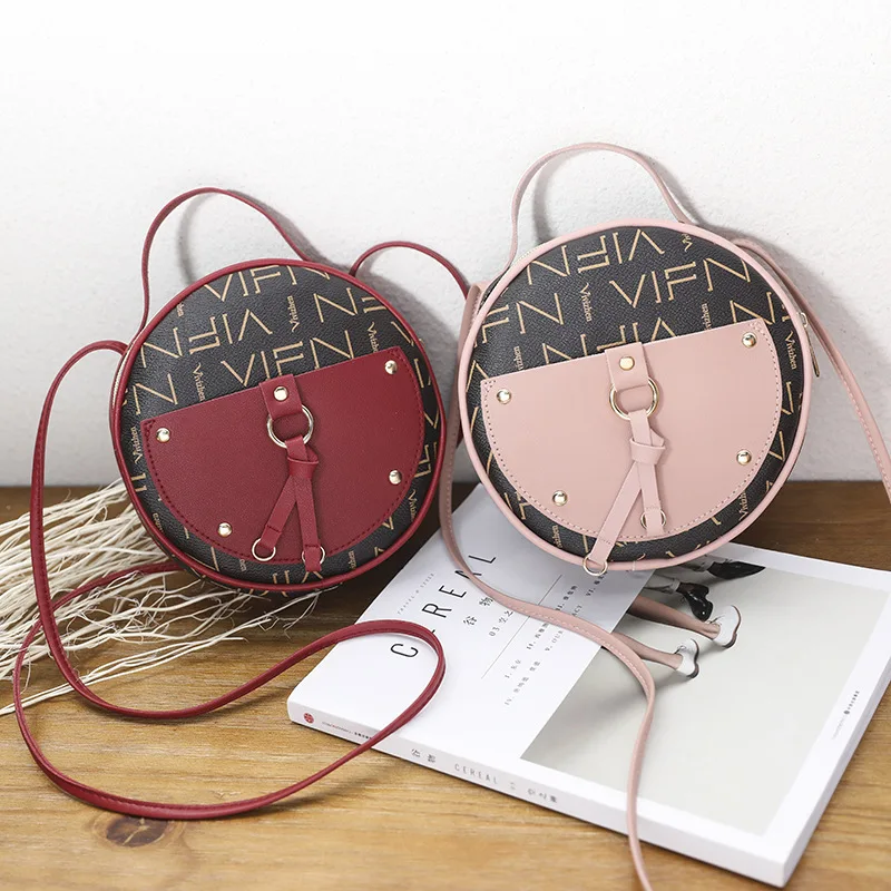 

Женская сумка, модная круглая маленькая декоративная сумочка с буквами для телефона, миниатюрная сумка-мессенджер через плечо, милая боковая сумочка