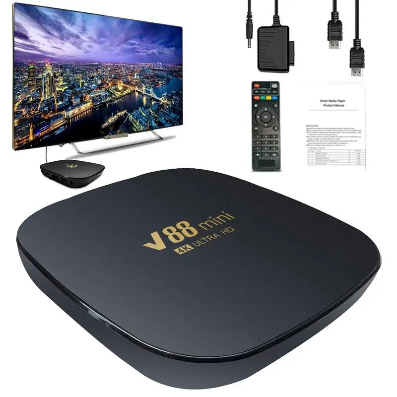 

4K Set Andr-oid Smart TV Box Wifi медиаплеер приставка отличное качество потоковой передачи умный дом управление Мини ТВ медиа