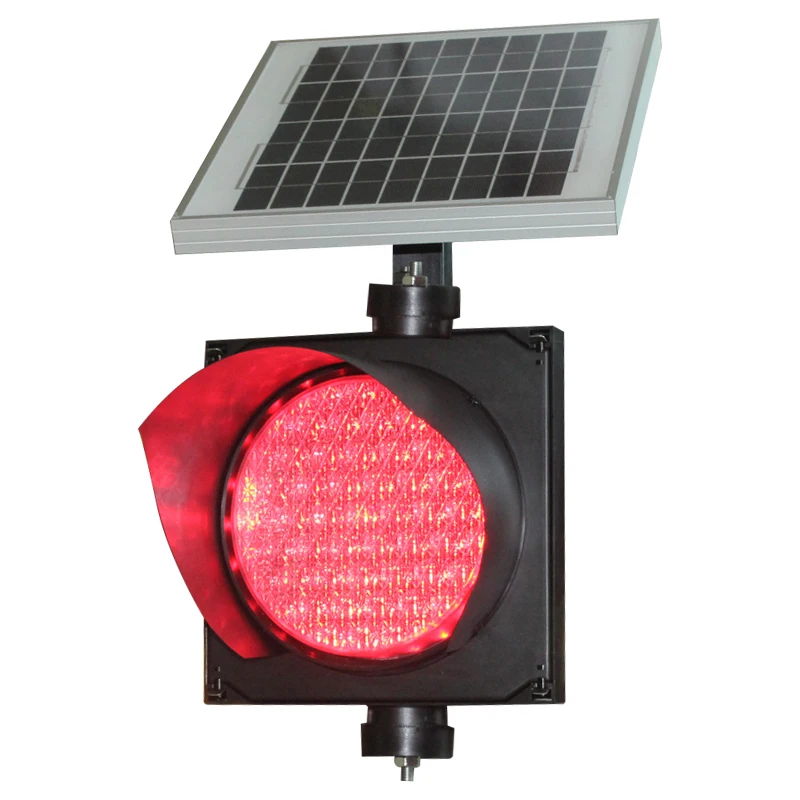 

Solar powered yellow Flashing warning LED High visibility sign traffic light