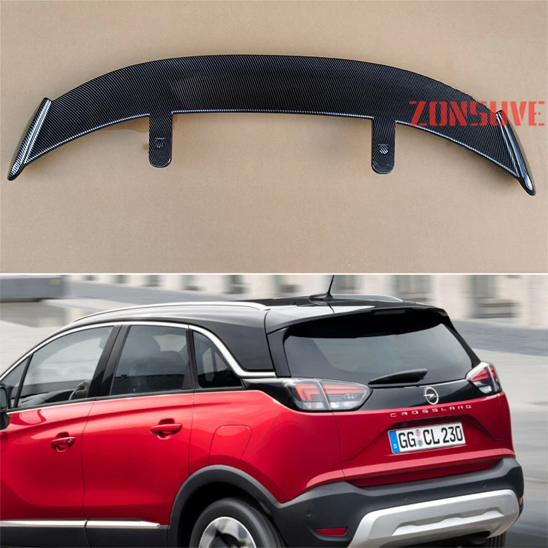 

Подходит для Opel 2017-2021 Crossland ABS пластик углеродное волокно вид хэтчбек внедорожник крыша заднее крыло Корпус Комплект Аксессуары