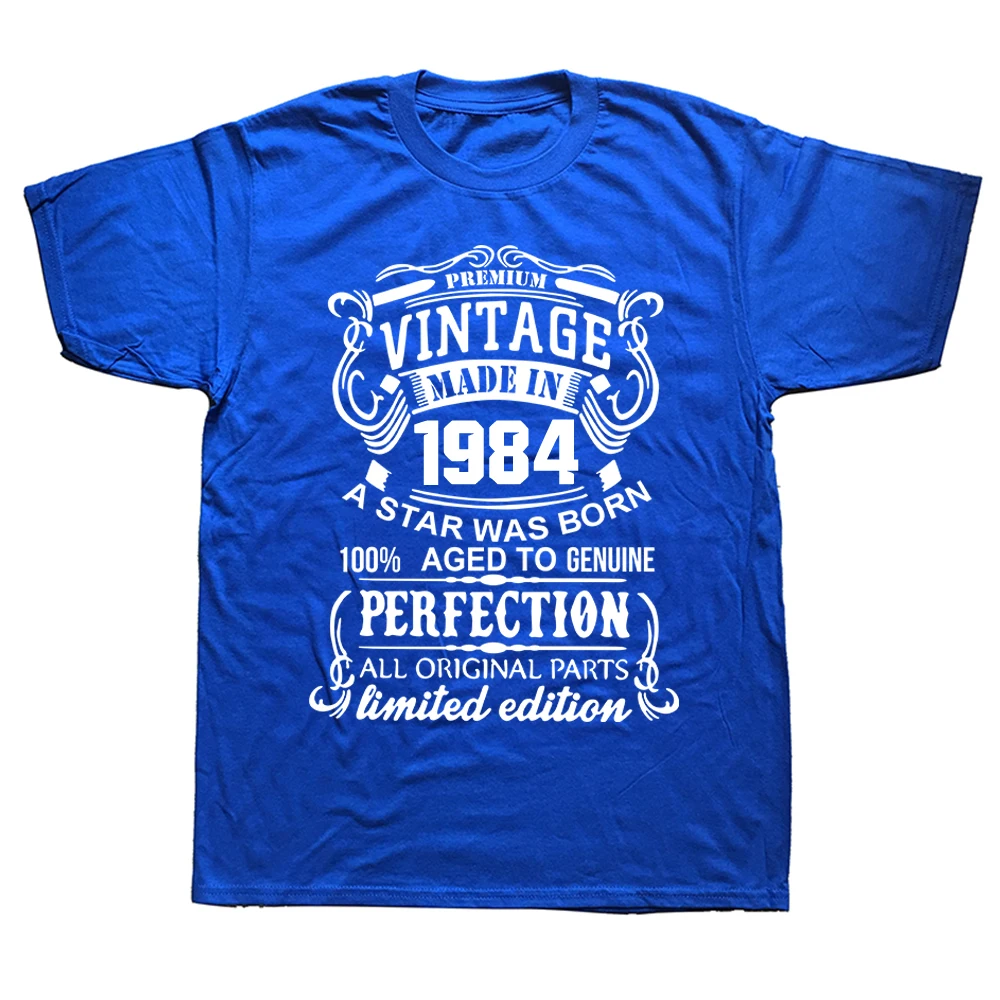 

Made Vintage In 1984 T-shirts Men Dad Father Short Sleeve 38 Years Old 38Th Birthday Gift T Shirt Cotton Streetwear Hip Hop Tops