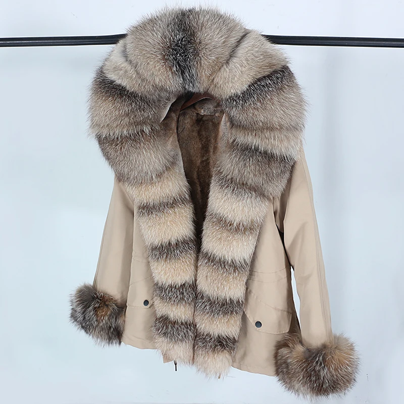 

OFTBUY 2023 New Winter Jacket Hooded Thick Women Parka Real Fox Raccoon Fur Collar Natural Fur Coat Warm Outerwear Streetwear