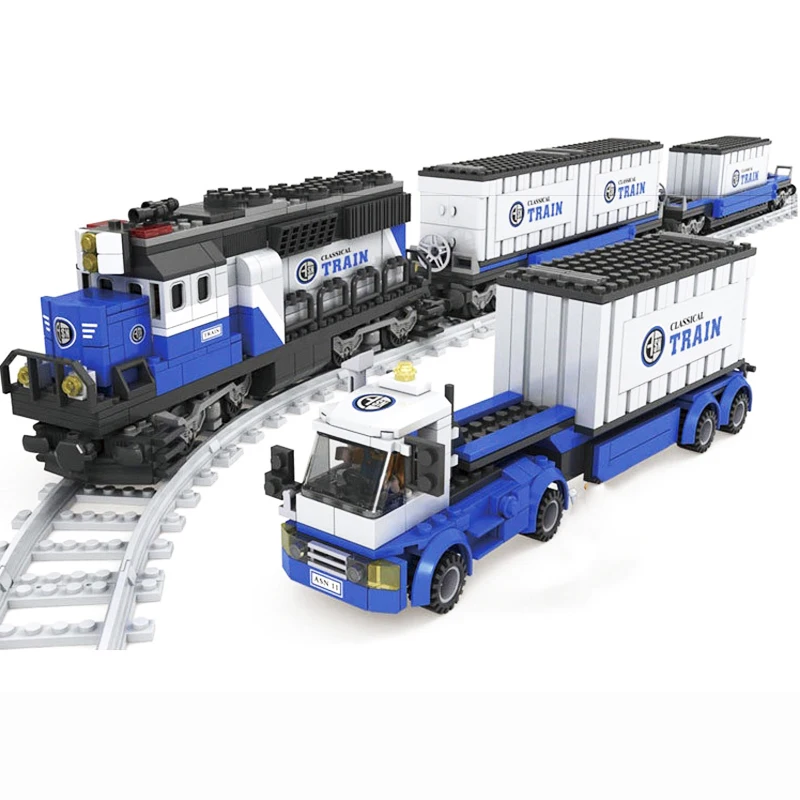 

AUSINI 25111 1008pcs Railway Trains Assembling Christmas Model Building Blocks Bricks Toys For Children Gifts