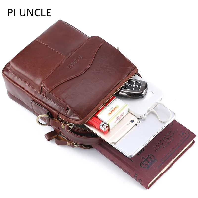 High-quality Luxury New Leather Men's Shoulder Bag Vintage Oil Wax Head Layer Cowhide Crossbody Bag