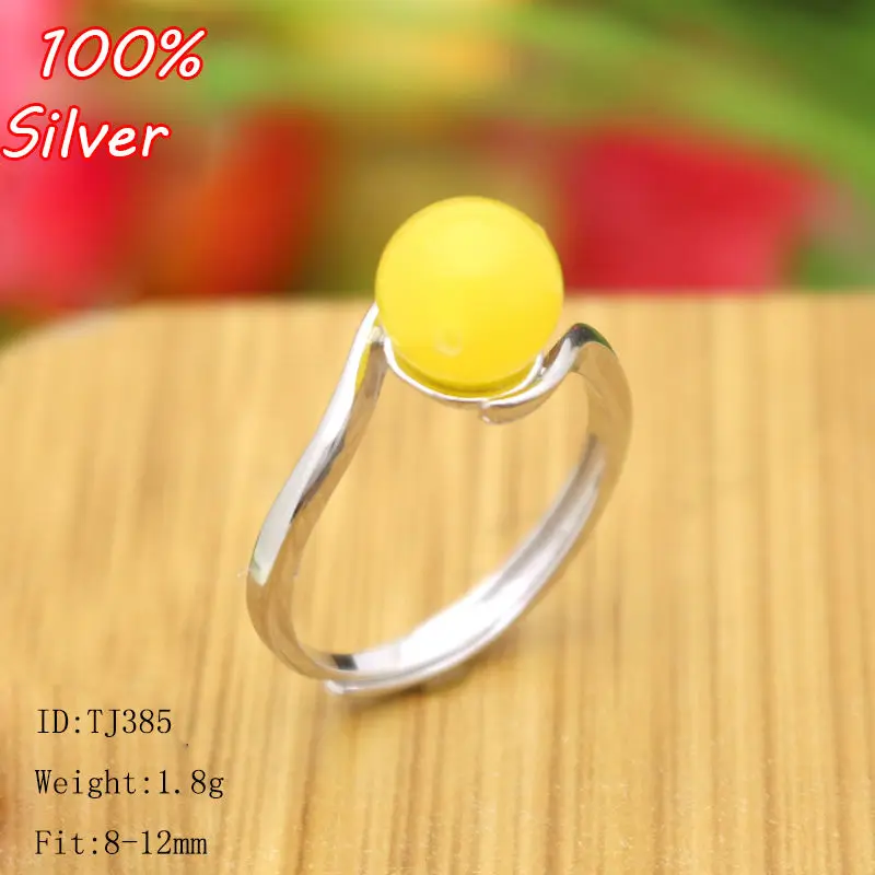 

925 Sterling Silver Color Rings Setting With 8-12MM Cabochon Base for Women Handmade Jewelry Setting Ring Blank Nice Gift