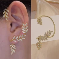 luxury zircon ear clip left bow anime earrings for women 2022 new korea style trendy shining rhinestone wedding jewelry gifts