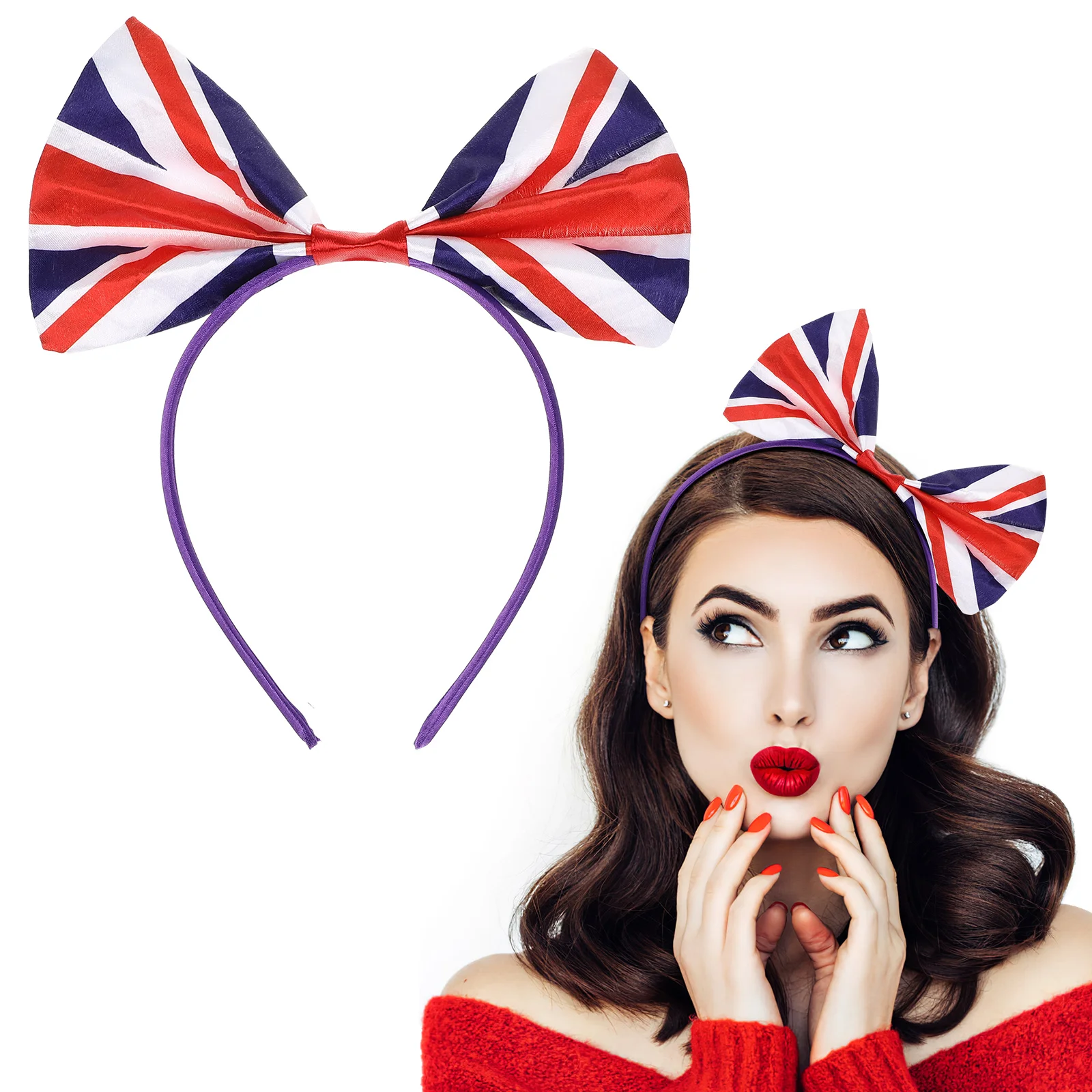 

Headband Flag Hair Bow England Jack Union Jubilee Uk British Headwear Bowknot Headbands Headpiece Party Accessories Headdress