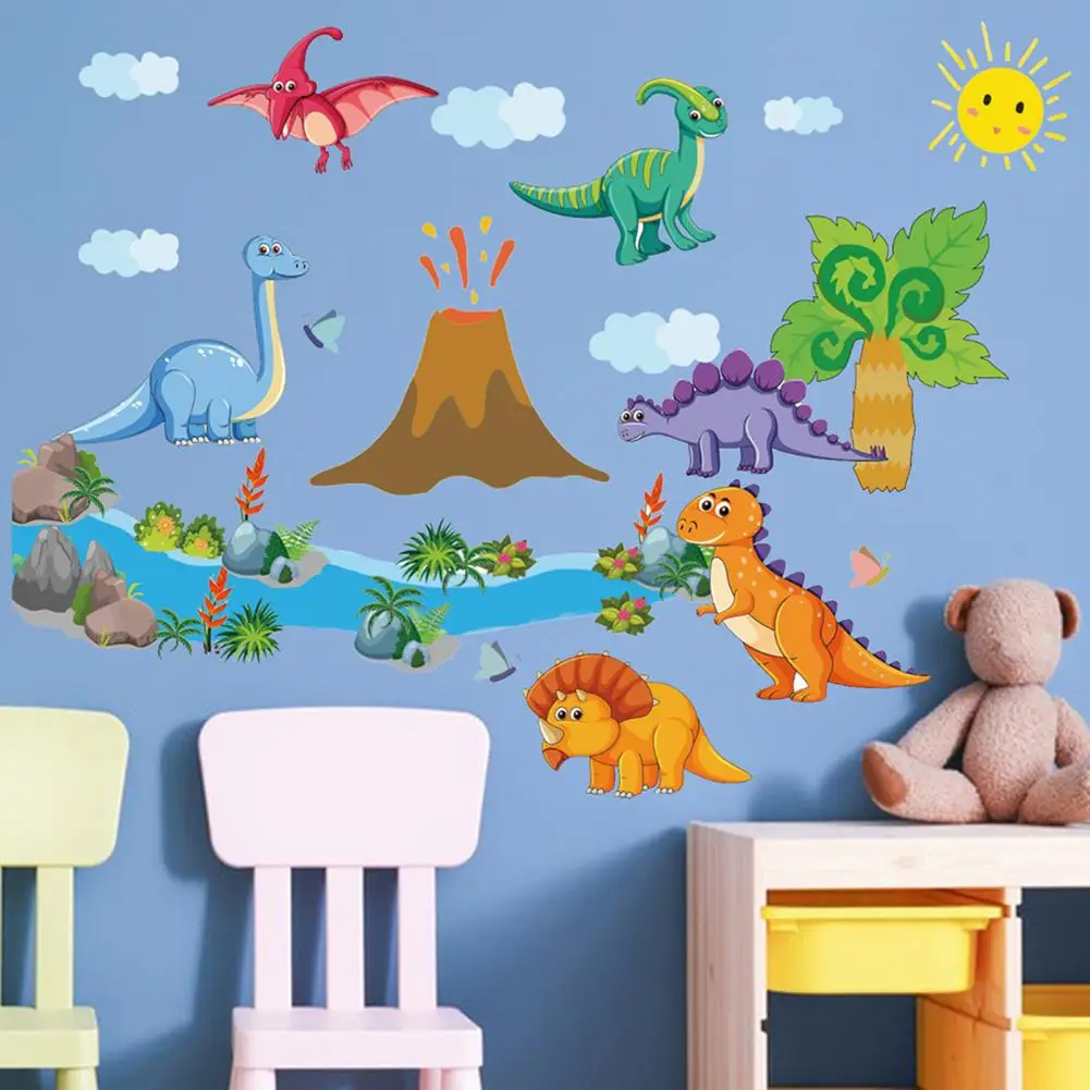 

Dinosaur Wall Decor Dinosaur Wall Stickers Cute Decals for Nursery Playroom Decor for Boys Girls Bedroom or Classroom Background