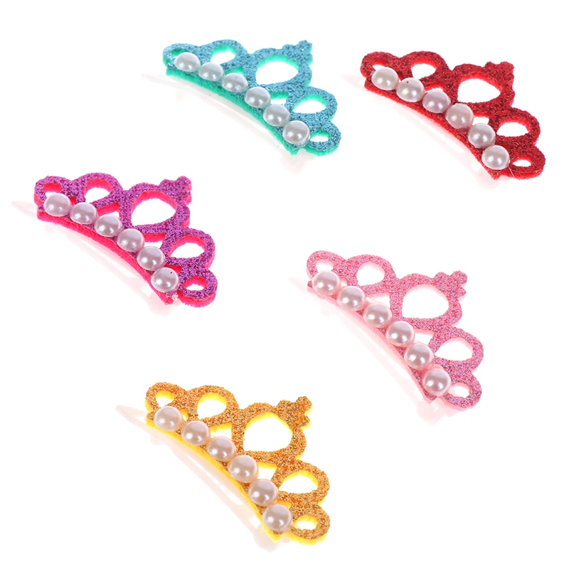 

Small Dogs Faux Pearl Crown Shape Bows Hair Clips Bow Cute Head Decoration For Pets Hair Clips Grooming Cat Bow Pet Accessoires