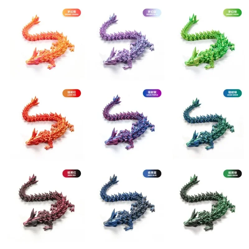 НОВЫЙ 3D-печать китайский длинг гибкие детские игрушки вращающийся шарнирный