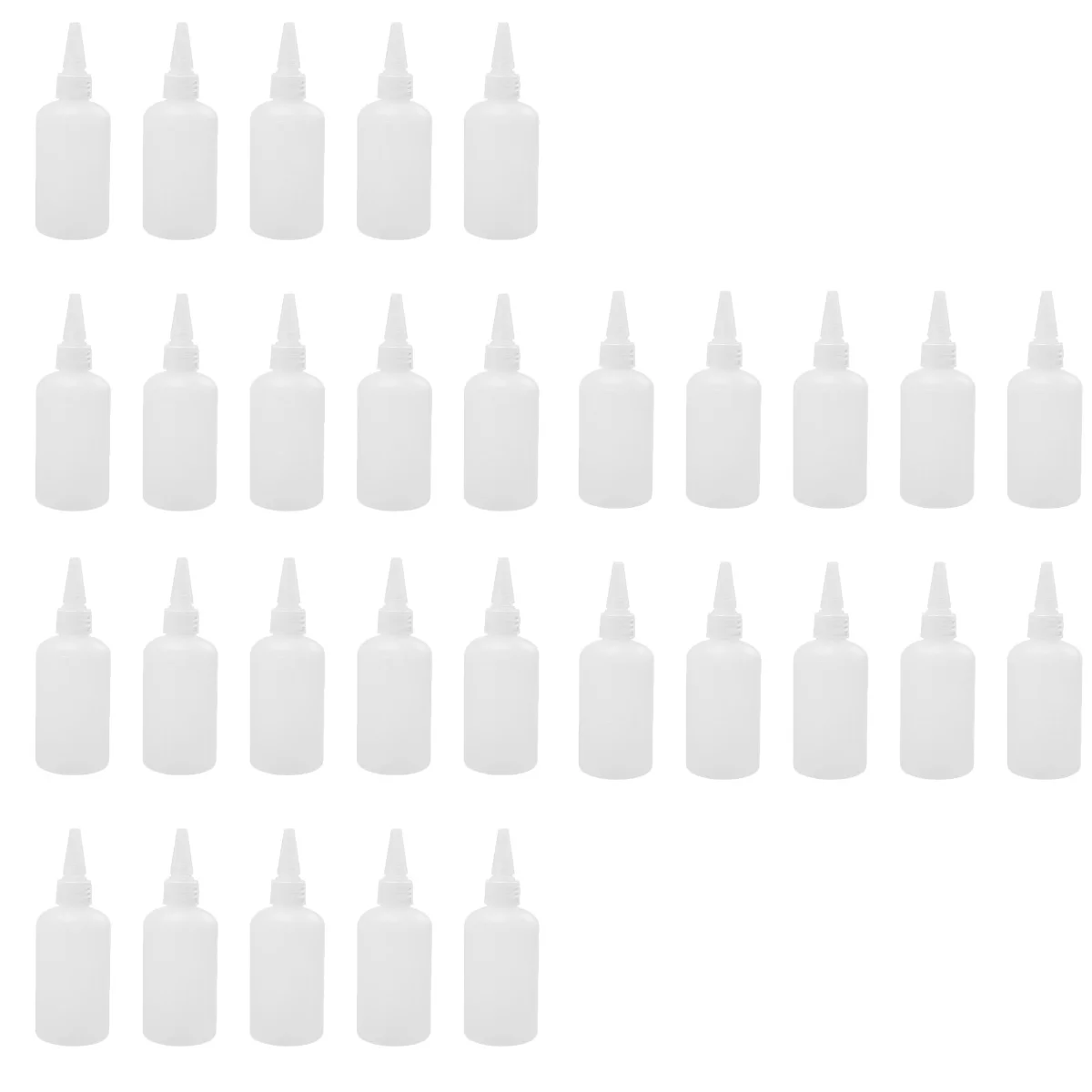 

60 Pcs Dispenser Pointed Mouth Bottle Sauce Squeeze Bottles for Liquids Plastic Translucent Extrusion Container