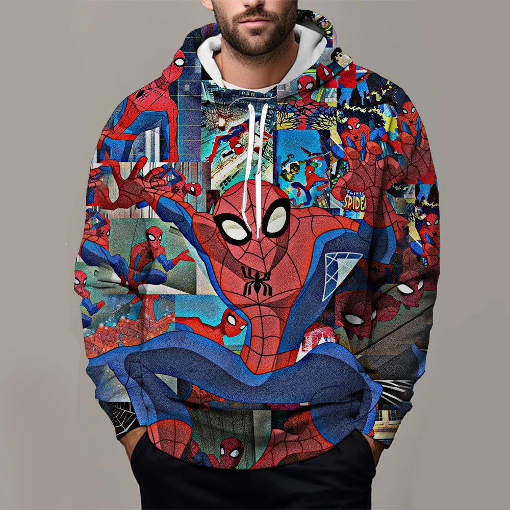 Осенне-зимняя мужская супер большая толстовка с 3D принтом Человек-паук узором