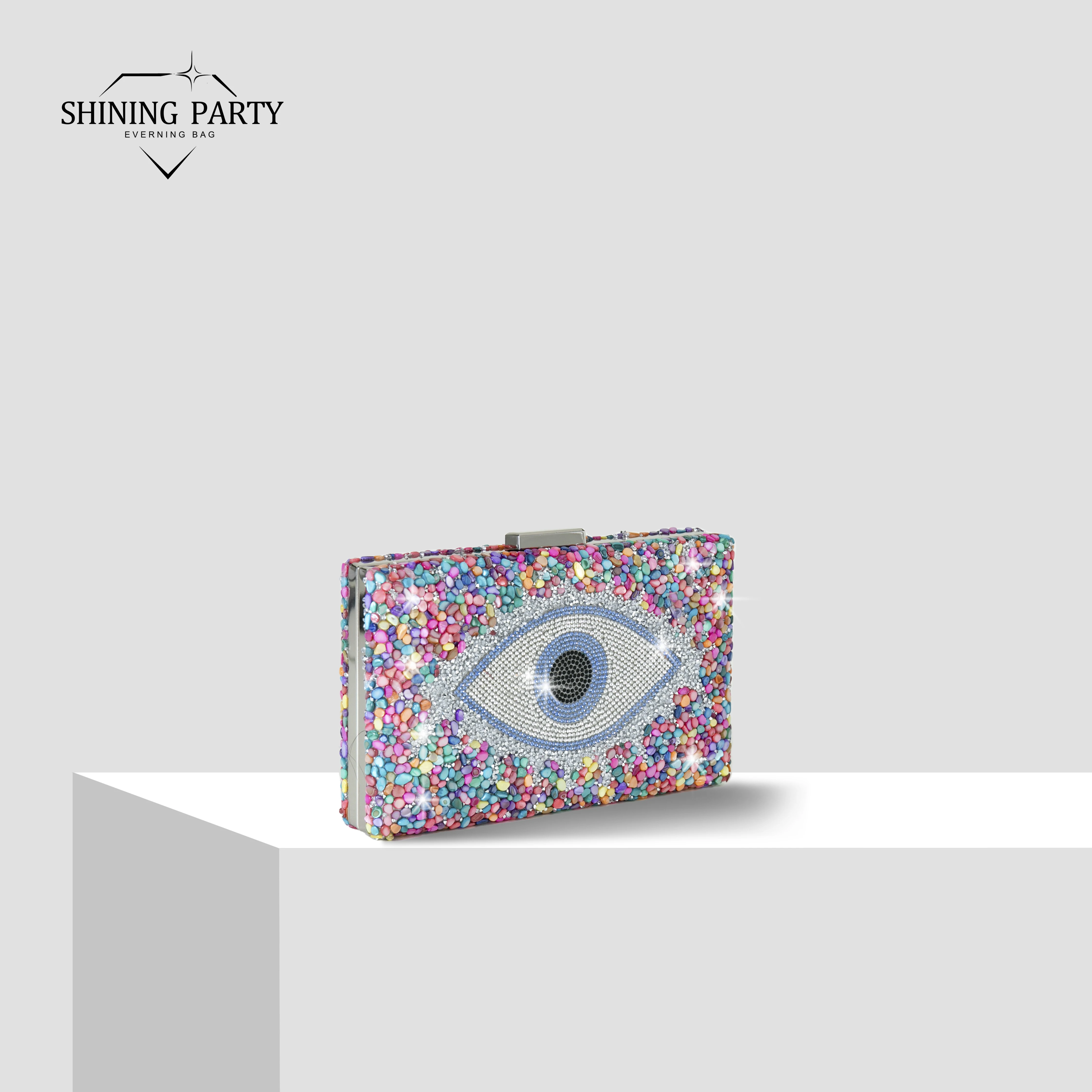 Акриловые вечерние сумки нового дизайна многоцветная Сумочка с блестками клатч