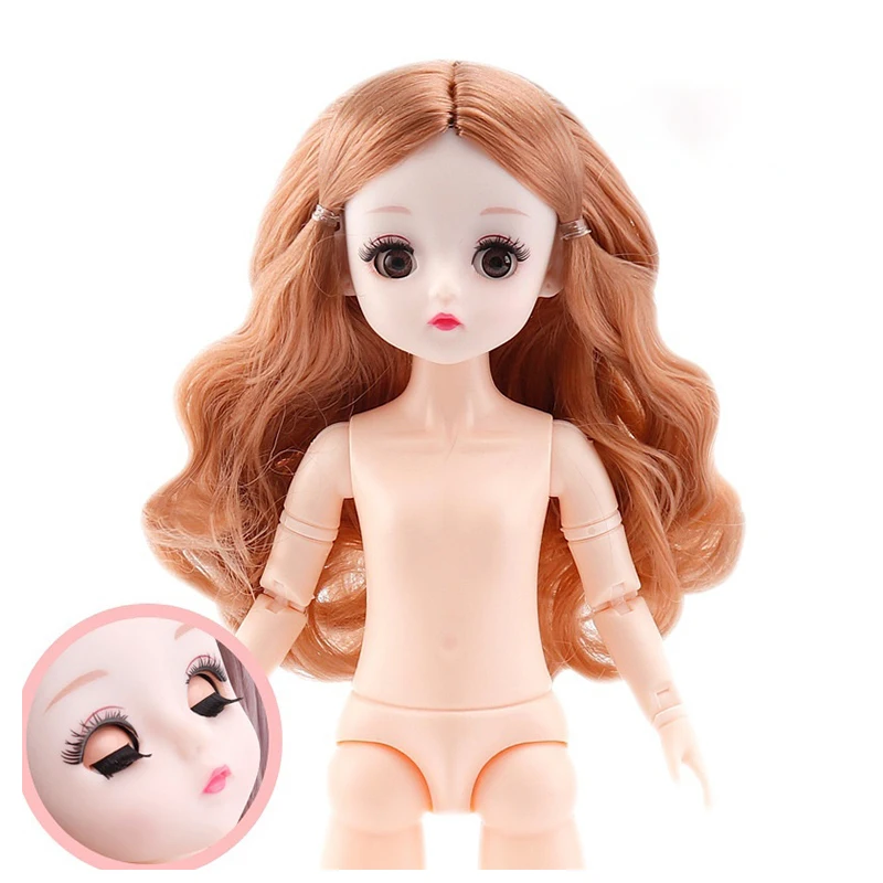 

Cute 4D Winking Eyes Replacement Doll Head 30cm Princess Doll 1/6 BJD Doll Kids Girls Doll Toy Gift