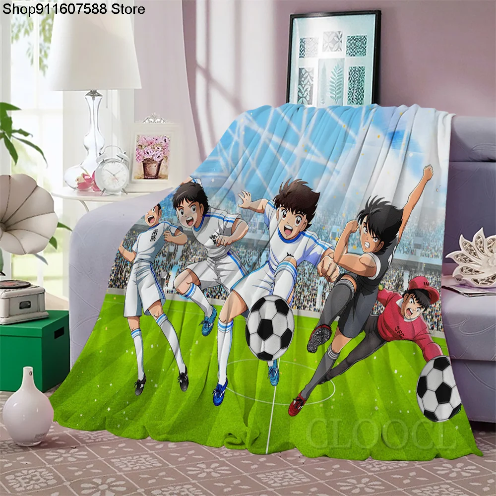 

Фланелевое Одеяло с принтом аниме капитан Цубаса, одеяло, бросающееся на диван-кровать, домашнее покрывало, дорожное аниме одеяло, Прямая по...