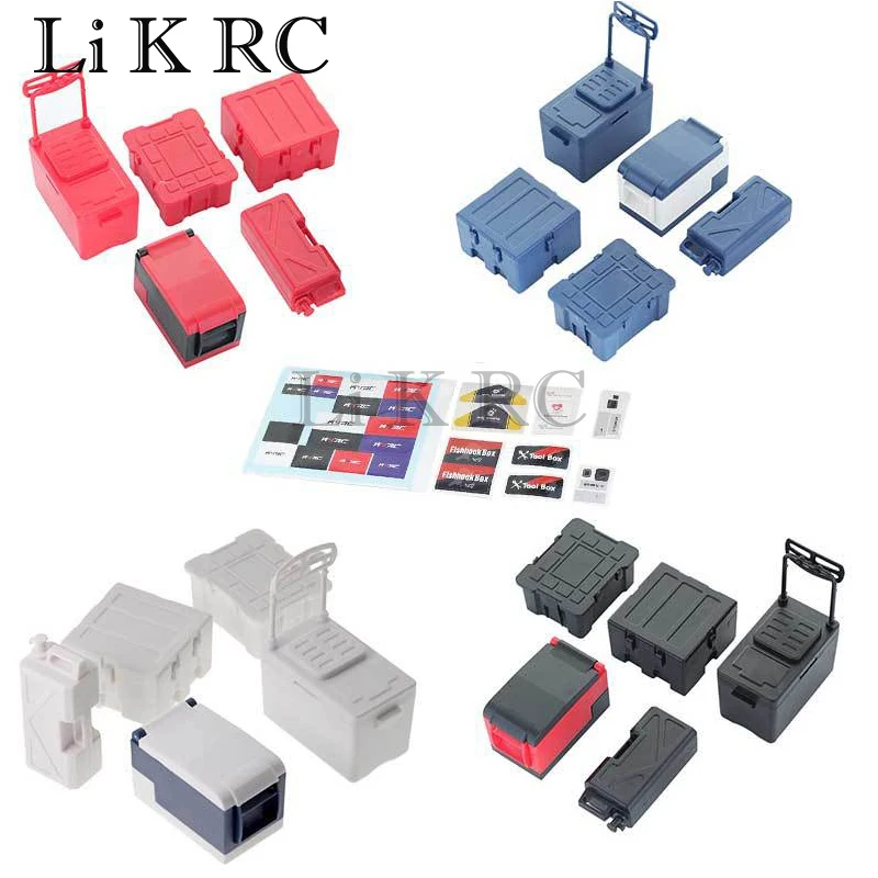 

Simulation Decoration Tool Box Fishing Box Fridge Tank for 1/10 TRX-4 Defender Trx6 G63 Axial SCX10 RC Car Accessories