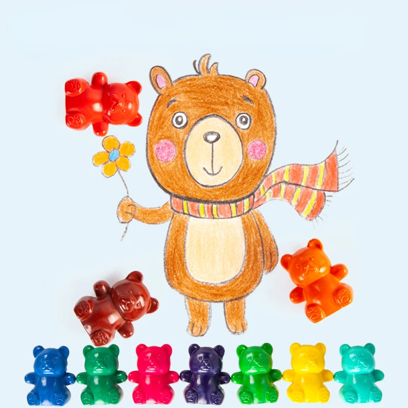 Kup 10-Color Creative Bear Shape Crayon Student Painting Non-stick Non-toxic High-quality Oil Pastel School Stationery Art Supplies