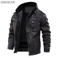 leather moto jackets motorcycle outerwears male jacket coats european size warm cool men autumn and winter pu biker