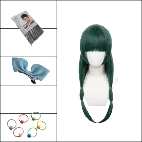 Парик для косплея маомао из аниме «Аптека», зеленая шпилька для волос с зеленым верхом, для костюма кузурия
