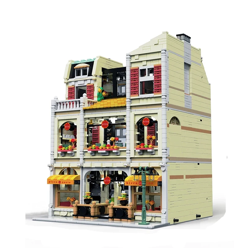 

UrGe MOC 10202 City Street View Series Pizza Shop Model 5588Pcs Building Blocks Brick Toys Kids Birthday Gift Set