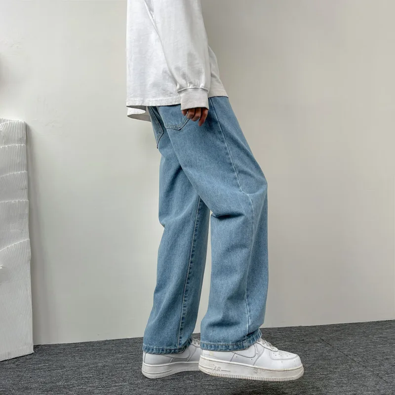 Summer 5 Colors Wide Leg Jeans Men Fashion Casual Straight Jeans Men Streetwear Hip Hop Loose Denim Pants Mens Trousers S-2XL