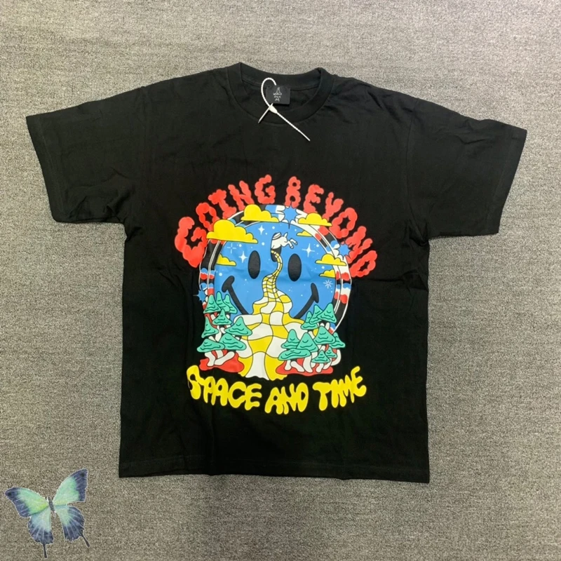 

Christmas Dress Up Market Smiley Face Hip Hop T-shirt for Men Women Summer Top Tee