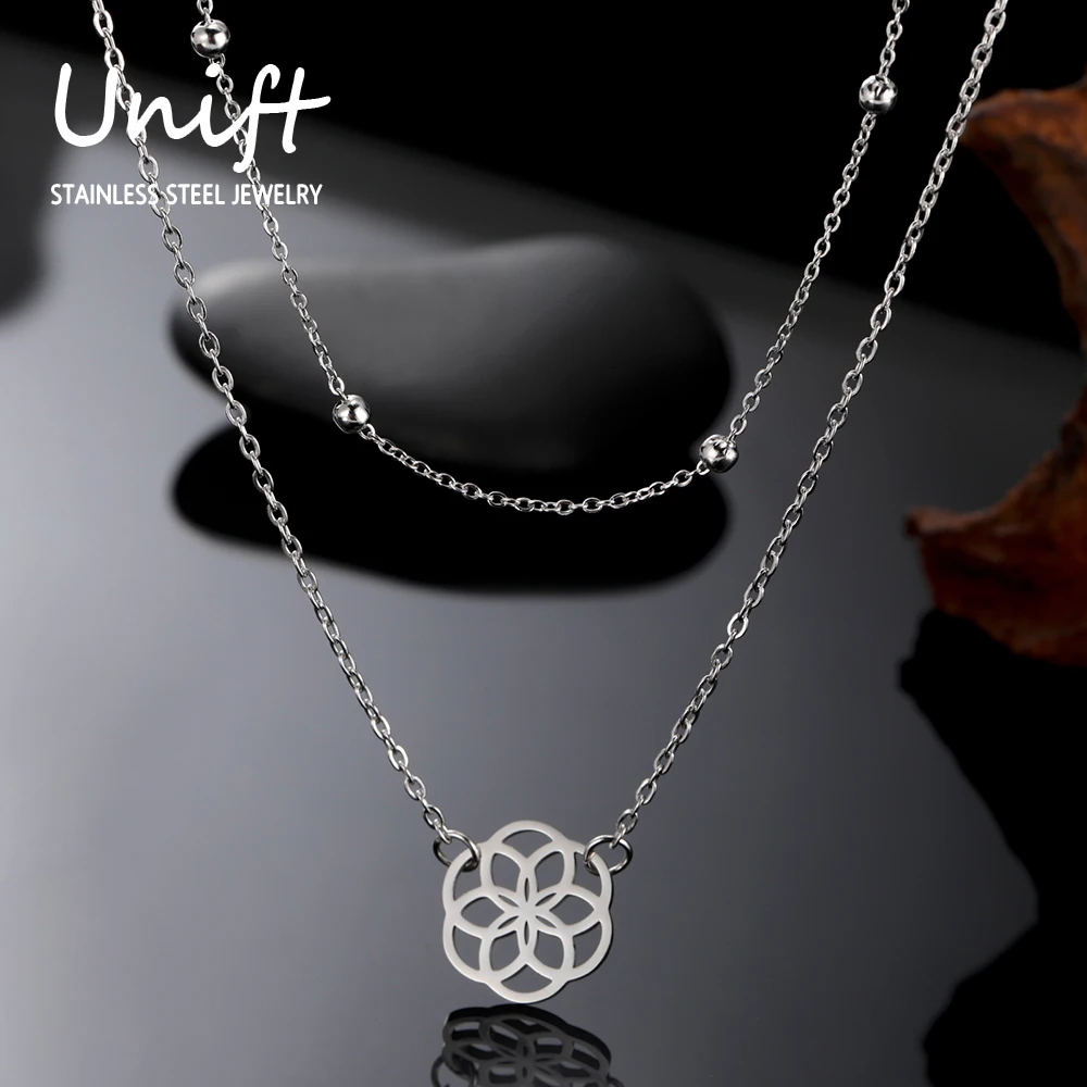 Unift Женская цепочка с бусинами винтажная из нержавеющей стали геометрическим