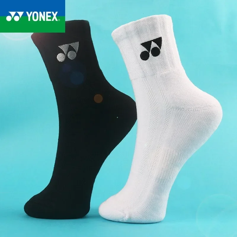 YONEX 2024 новые мужские однотонные толстые спортивные носки впитывающие пот и