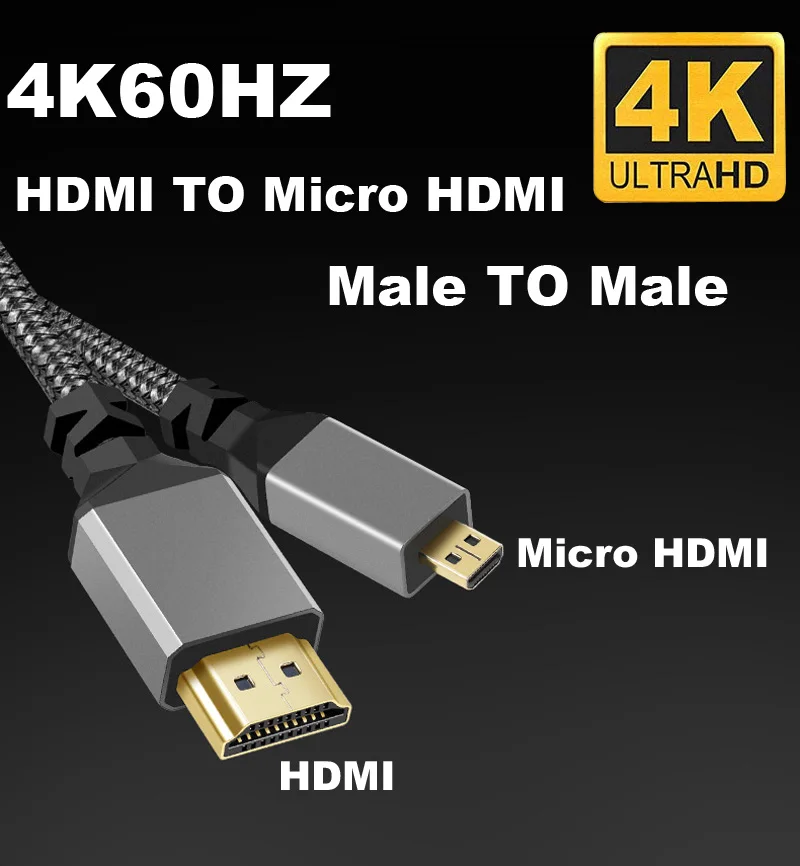Фото Нейлоновая оплетка HD 4K @ 60HZ V1.4 TPU HD 0,3 P, 1/1/5/7/1080/10M, кабель-удлинитель «Папа-папа» №2