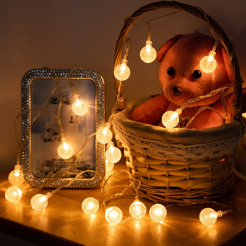 

LED Solar Light String Waterproof Crystal Ball Garden Lawn Holiday Decoration