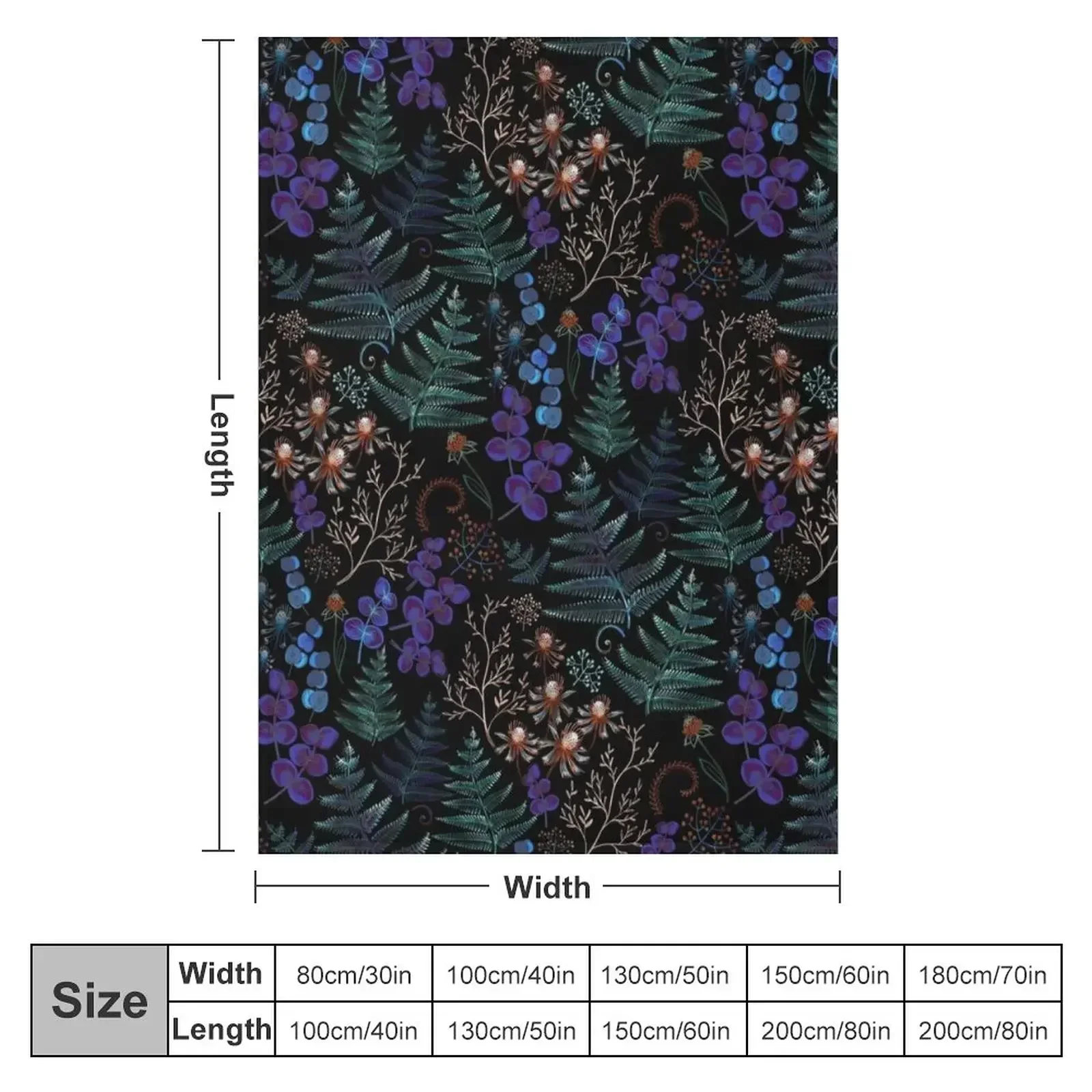 Moody Florals с папоротными листьями на черном покрытии декоративные пушистые диваны