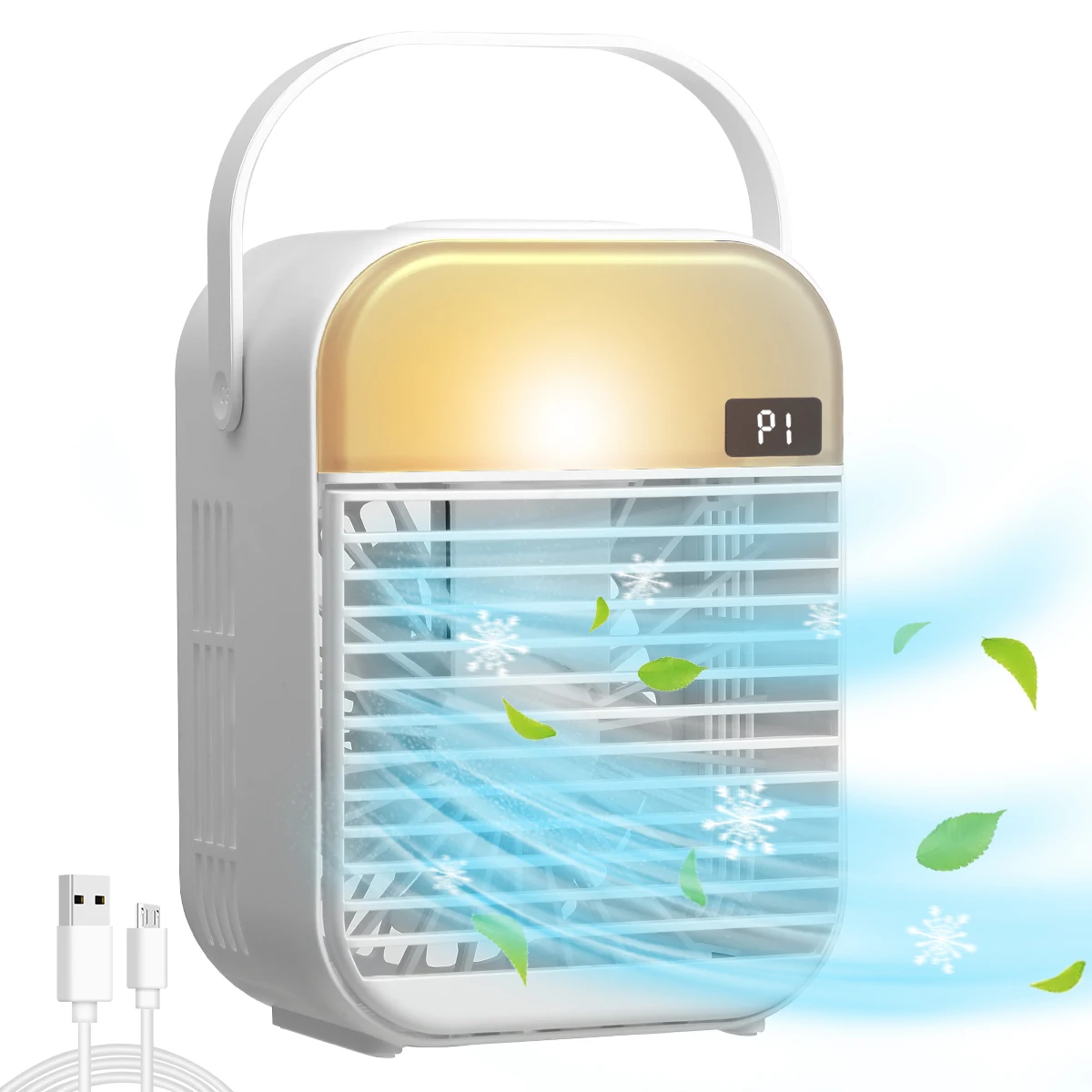 

Hot Portable Air Conditioner 3W USB Powered Evaporative Air Cooler with 3 Speeds Low Noise LED Personal Air Conditioner Fan
