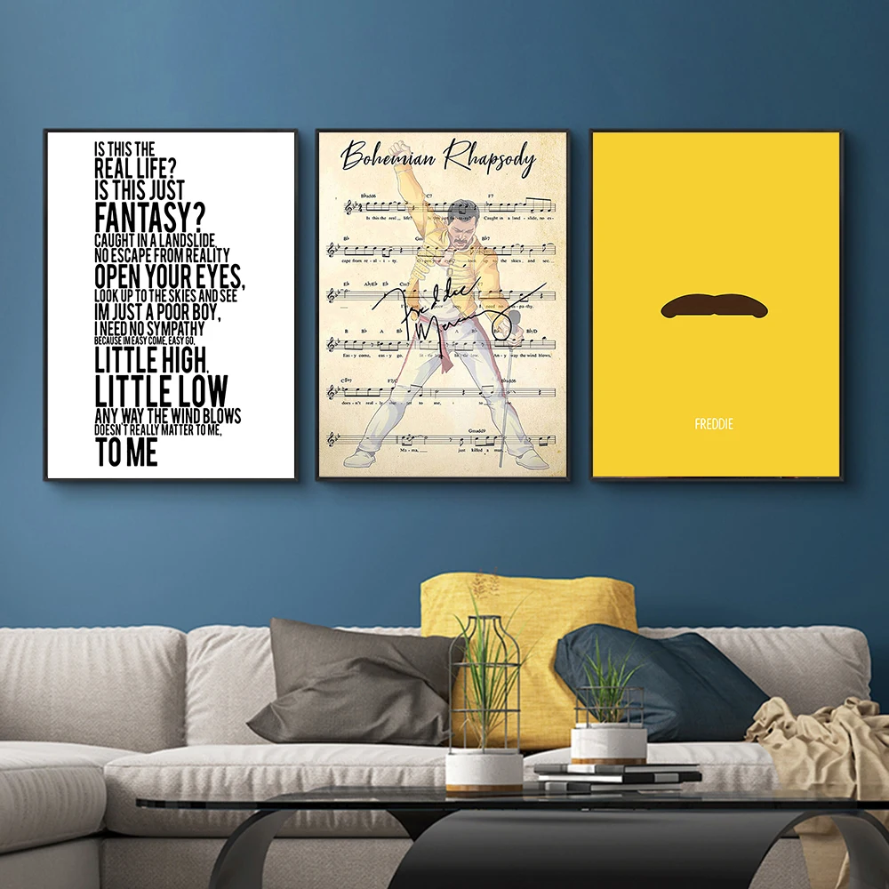 

Богемное искусство Rhapsody, мотивационные обои и принты, текст аккорда, королевская повязка, настенное искусство для хип-хоп комнаты, домашний ...