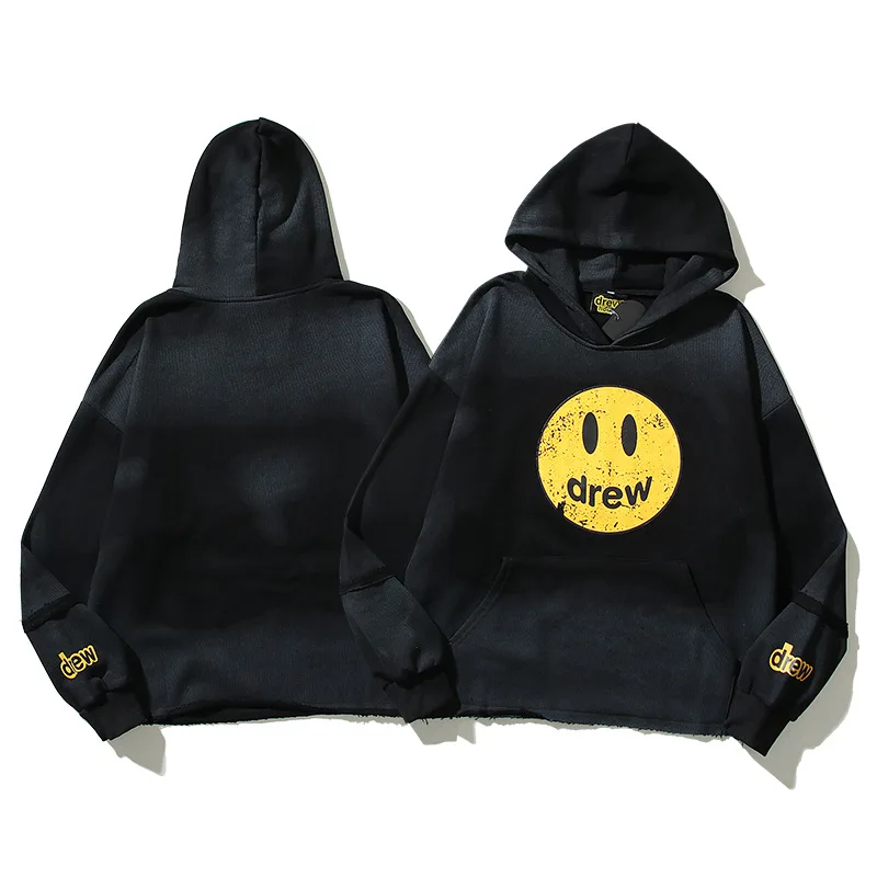 

DREW House Hoodie Men Women Man's Autumn Fashion Mens Distressed Smiley Hip Hop Sweatshirts Streetwear Justin Bieber Hooded Hood
