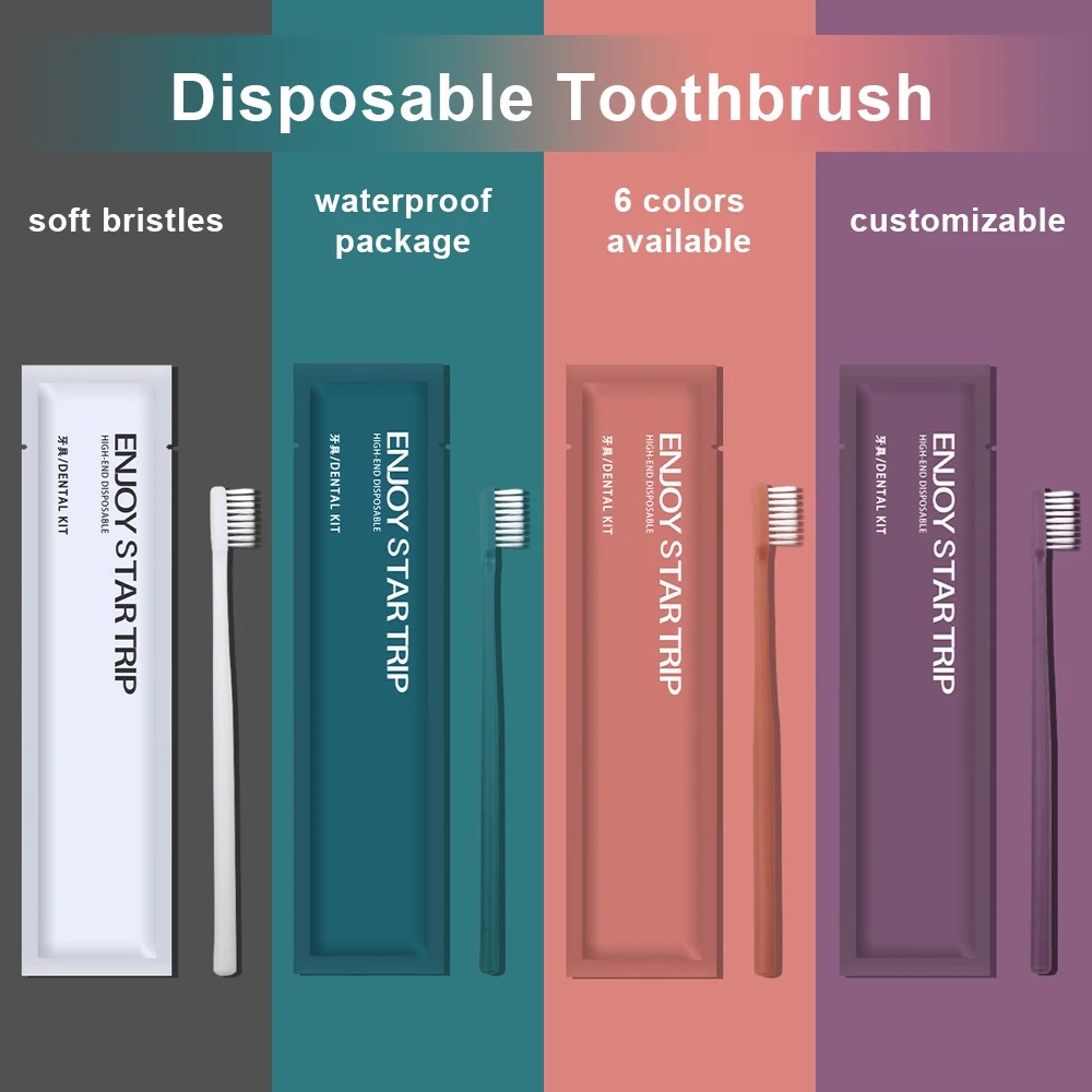 100pcs Disposable Toothbrush Hotel Toothbrushes Soft Bristles Disposable Dental Tooth Brush Customizable Wholesale Dropshipping