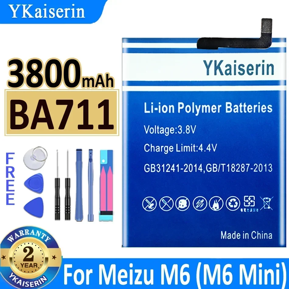 YKaiserin 3800 мАч BA711 Аккумулятор для Meizu M6 Meilan 6 M711M M711C M711Q M711H Аккумуляторы мобильных