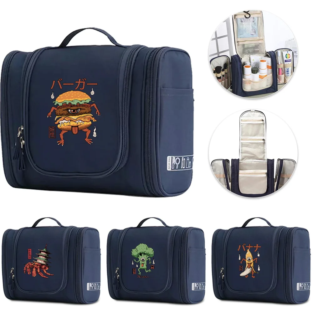 

Unisex Washing Toiletry Kits Storage Cosmetic Bag Hanging Travel Organizer Cute Monster Women Travel Makeup Bags Pencil Handbags