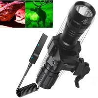 strong light multi function red green and white fill light flashlight outdoor lighting wire control clip flashlight