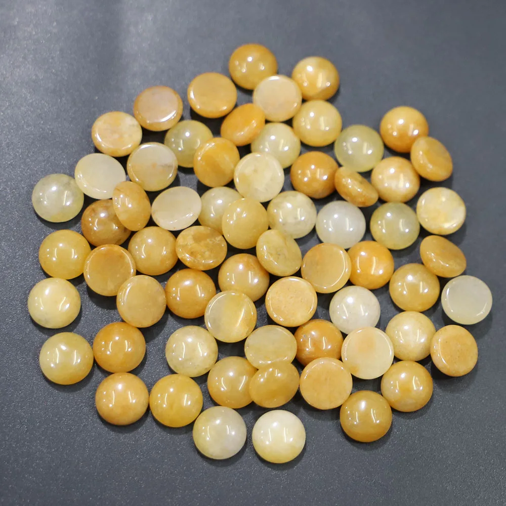 10MM Natural Stone Round Cabochon Ornaments Amazonite Rhodochros Amethyst Beads Charms DIY Jewelry Accessories Wholesale 50Pcs